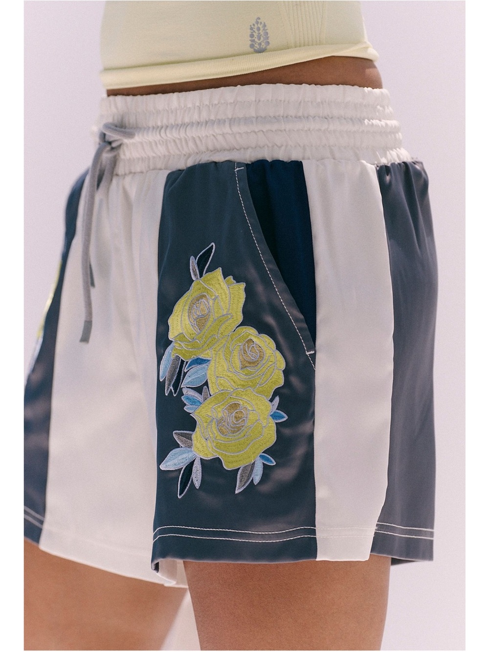New Free People FP Movement In The Ring Drawstring Satin Shorts Small